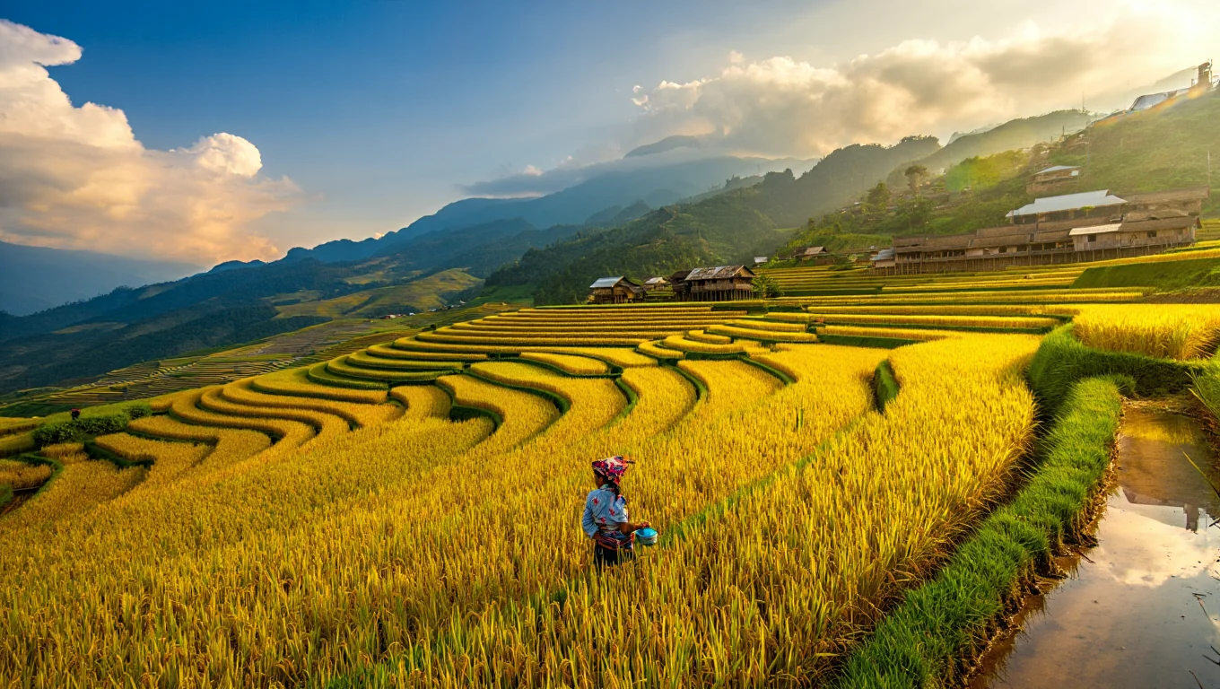 Ngắm Sapa mùa lúa chín vàng rực rỡ