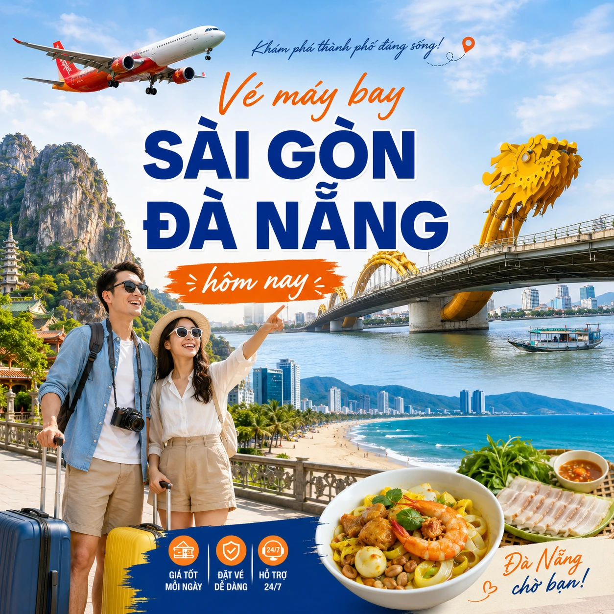 Vé máy bay Sài Gòn Đà Nẵng hôm nay