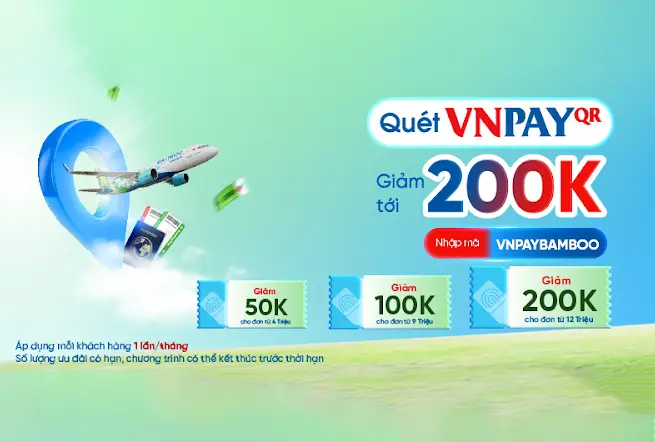 VNPay – Nhận ưu đãi hấp dẫn khi bay cùng Bamboo Airways