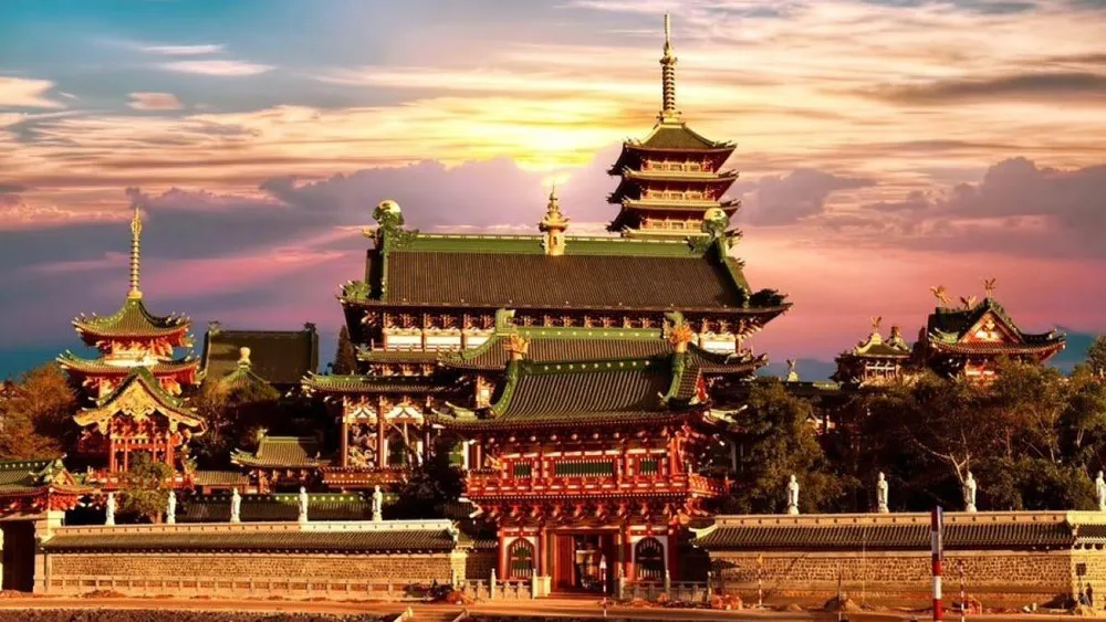 Chùa Minh Thành được thiết kế theo kiến trúc Phật giáo Á Đông