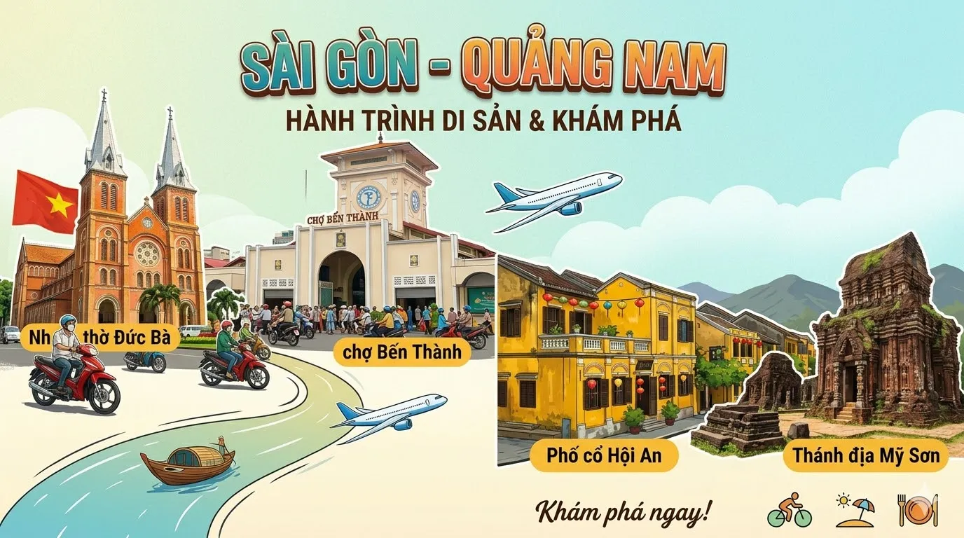 Vé máy bay Sài Gòn Quảng Nam đưa bạn về phố cổ Hội An bình yên.