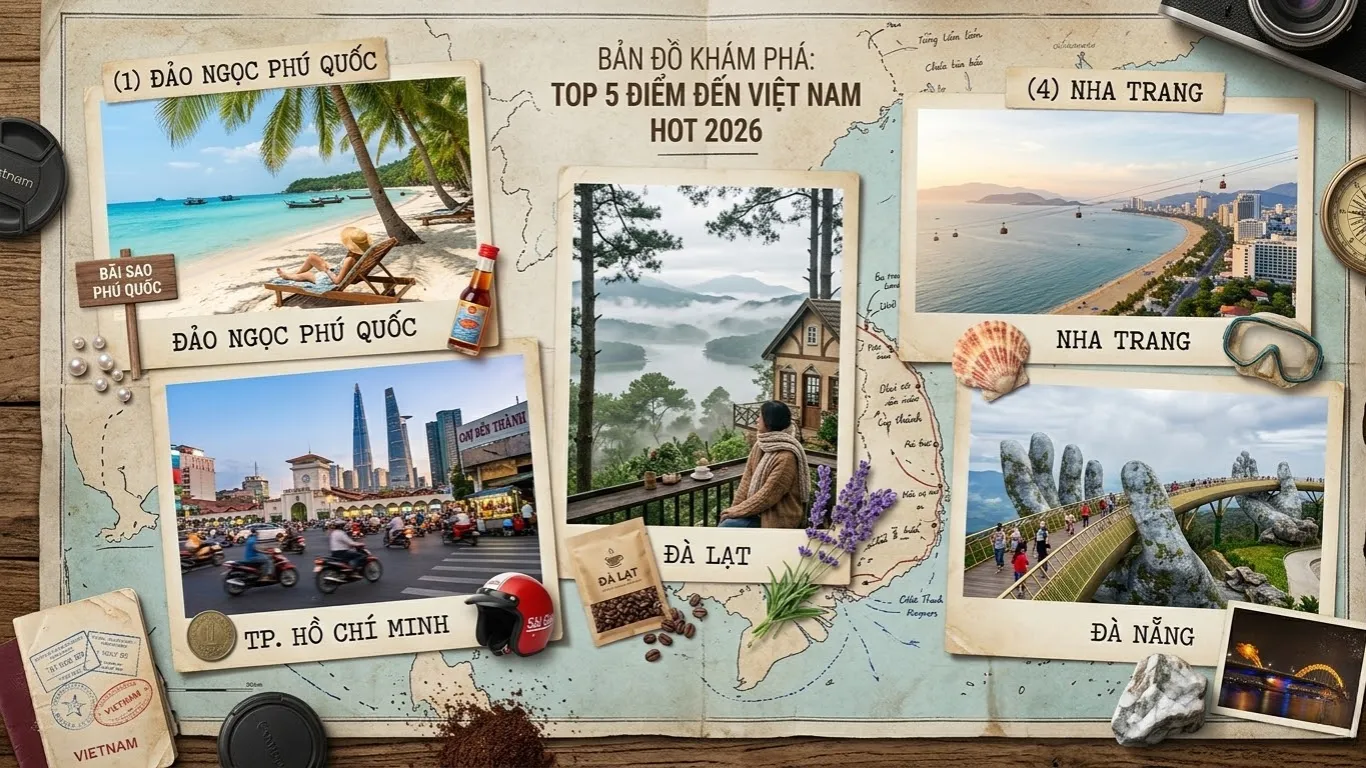 Top 5 Điểm Du Lịch Hot 2026 & Mẹo Đặt Vé Máy Bay Dưới 1 Triệu