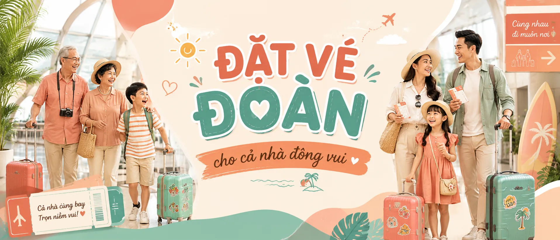 Đặt vé đoàn cho cả nhà đông vui