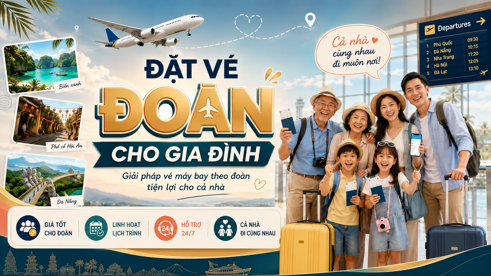 Đặt vé đoàn cho gia đình