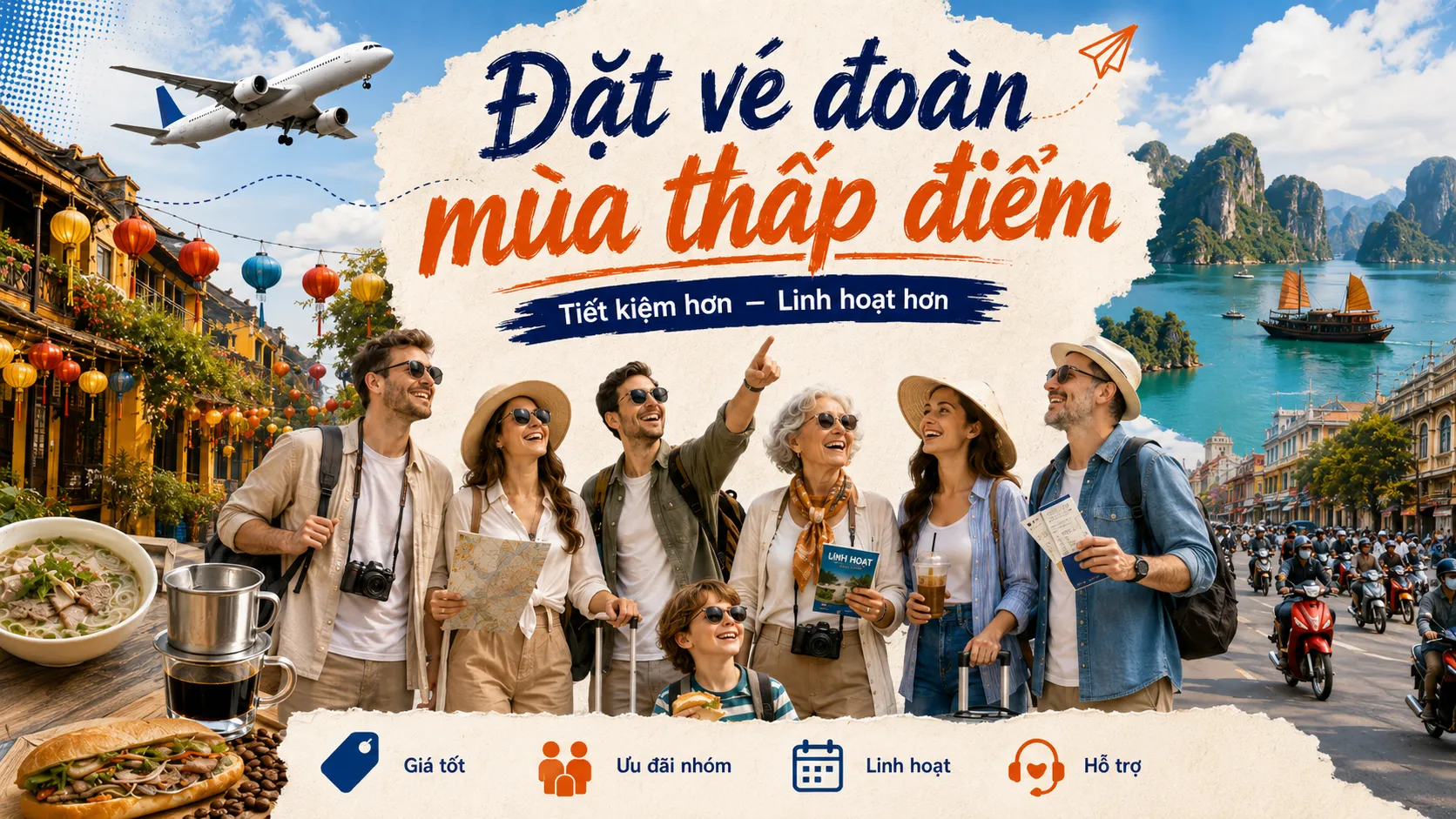 Đặt vé đoàn mùa thấp điểm