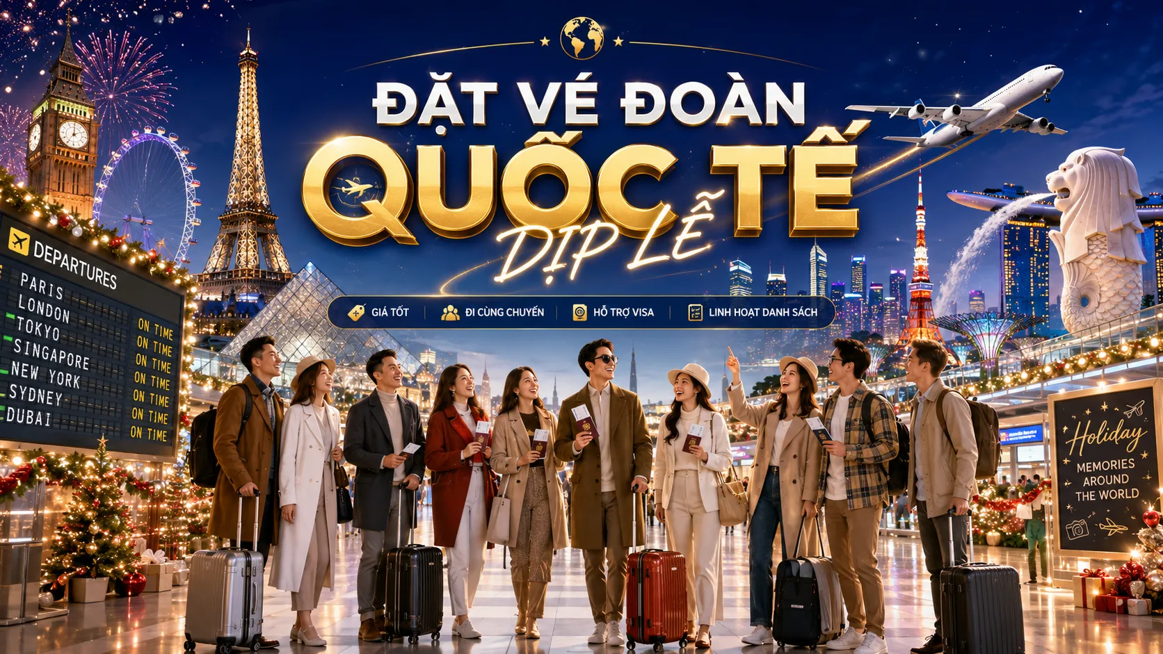 Đặt vé đoàn quốc tế dịp lễ