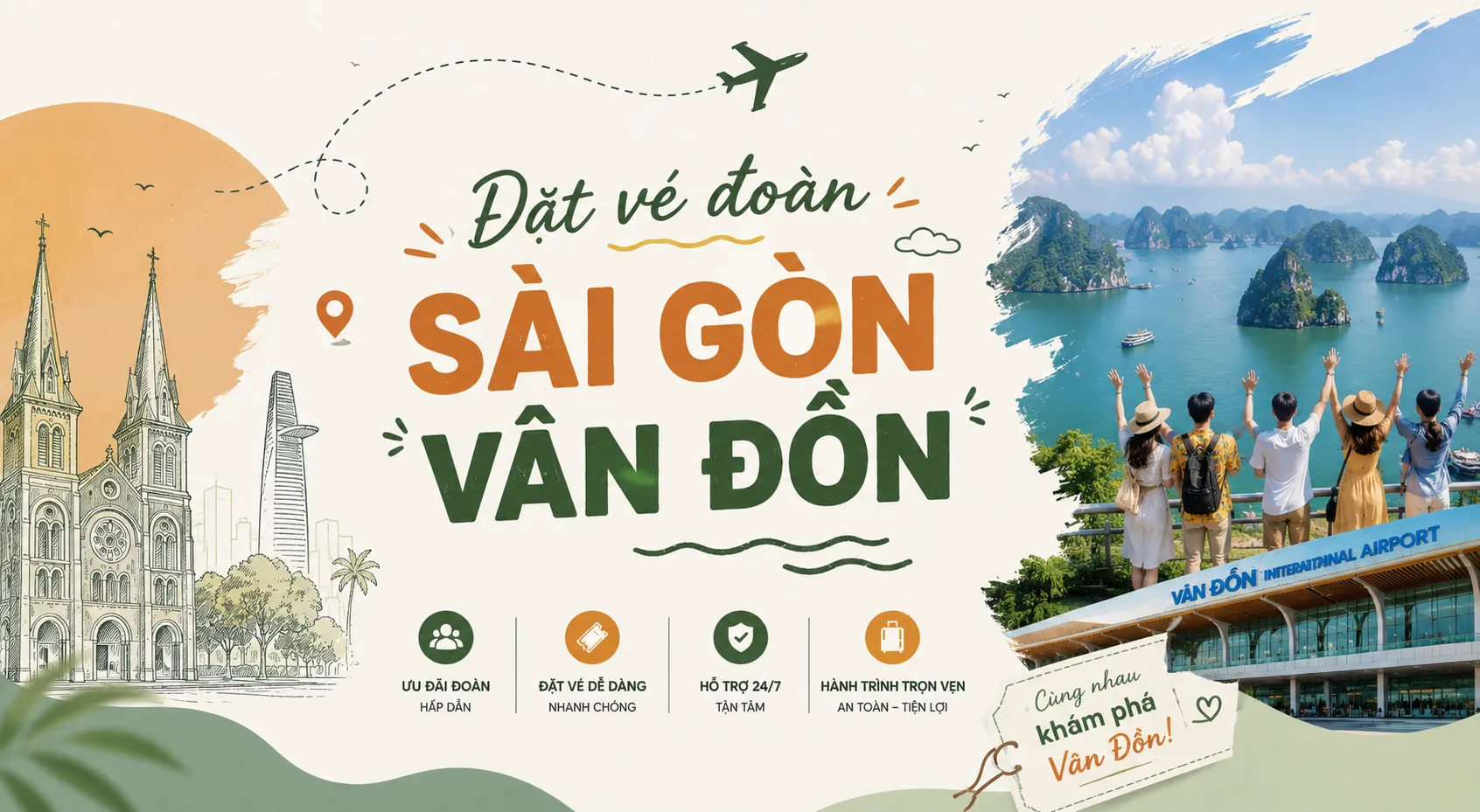 Đặt vé đoàn Sài Gòn Vân Đồn