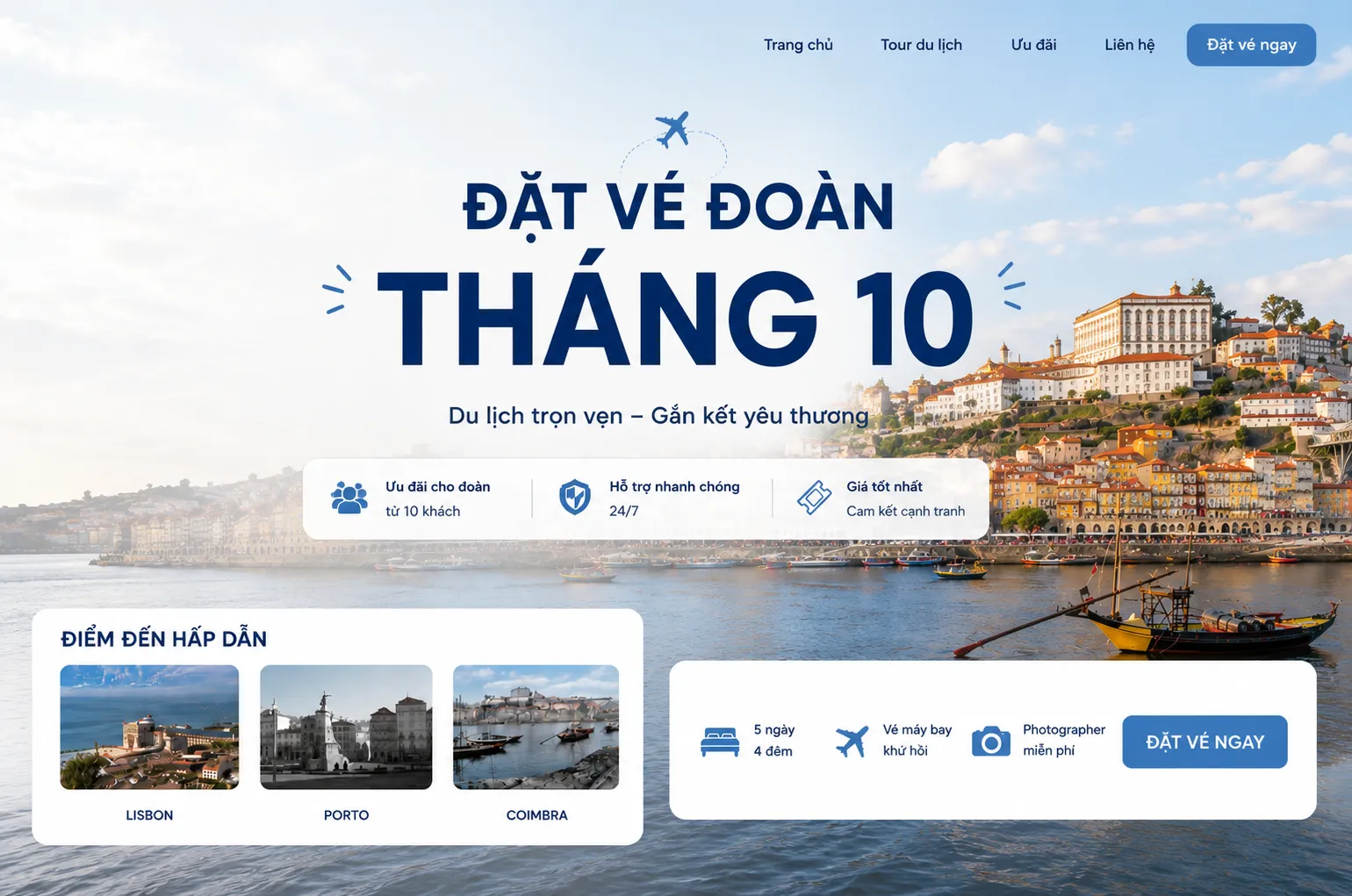 Đặt vé đoàn Tháng 10