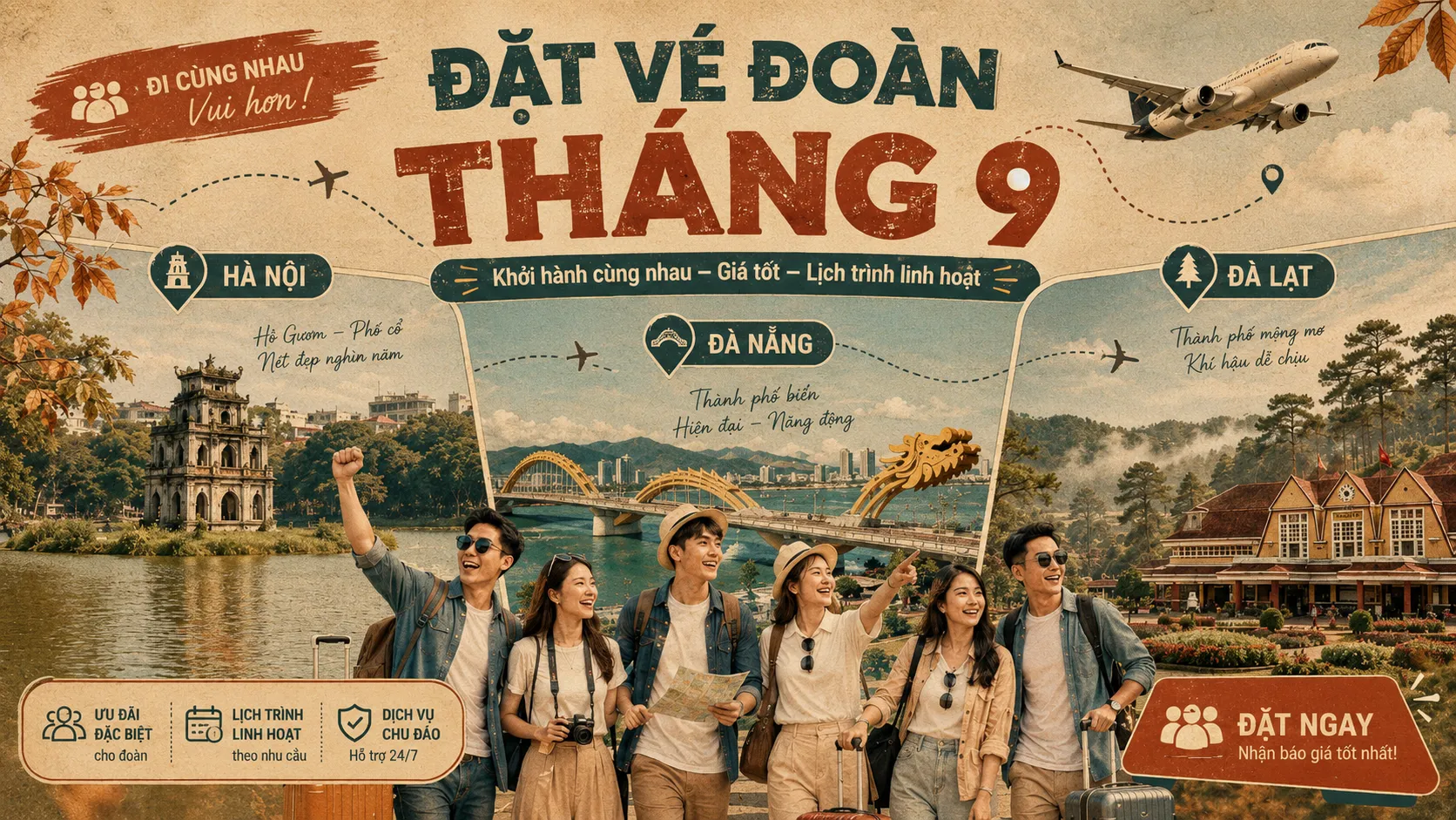 Đặt vé đoàn tháng 9
