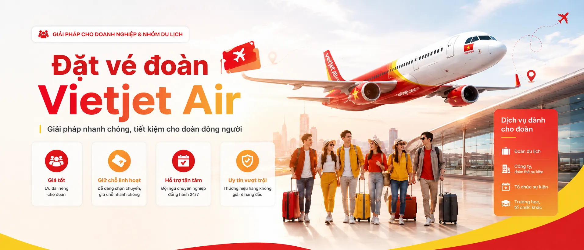Đặt vé đoàn Vietjet Air