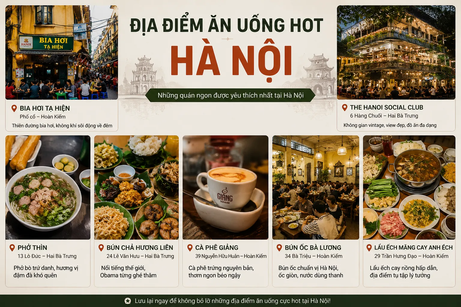 Địa điểm ăn uống cực hot tại Hà Nội