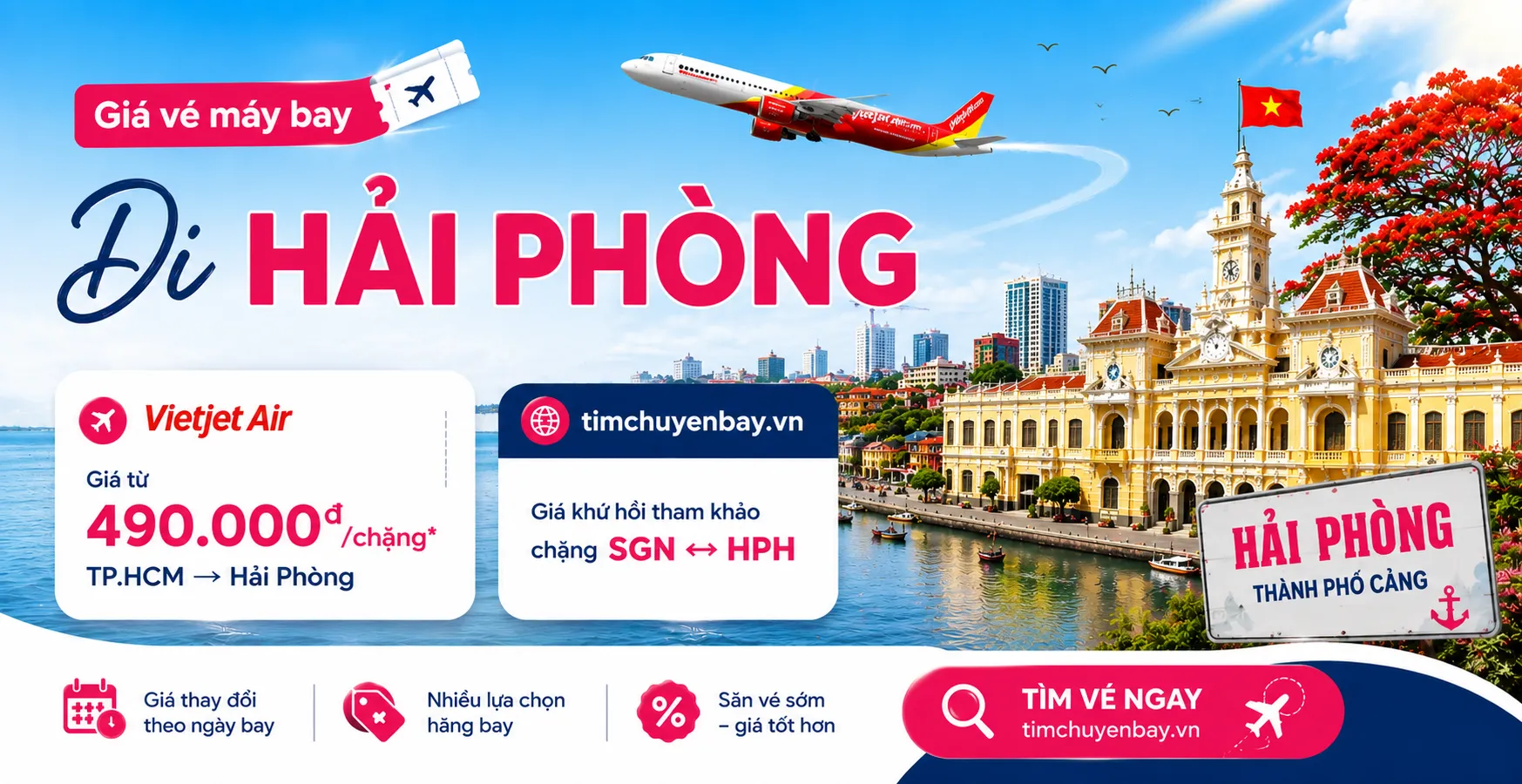 Giá vé máy bay Sài Gòn Hải Phòng