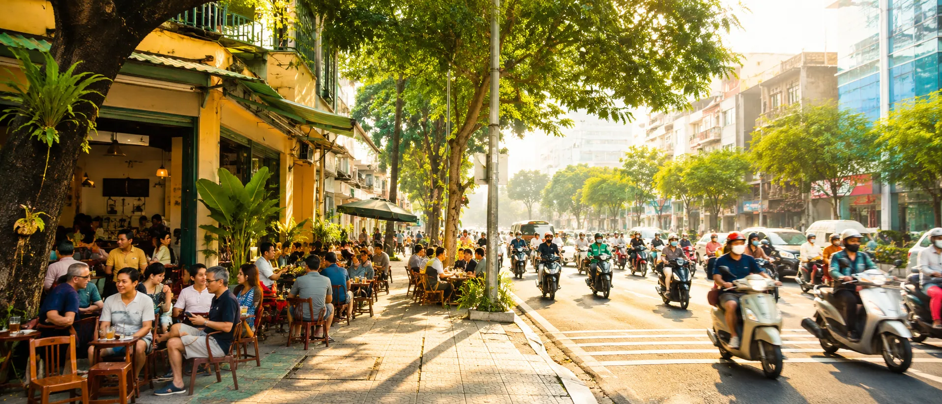 Trải nghiệm nhịp sống Sài Gòn năng động khi đi du lịch đoàn.