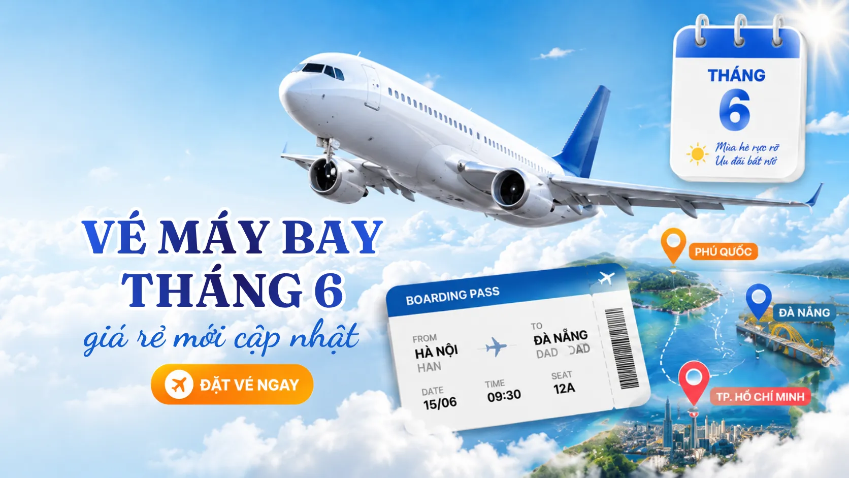 Vé máy bay tháng 6 giá rẻ mới cập nhật