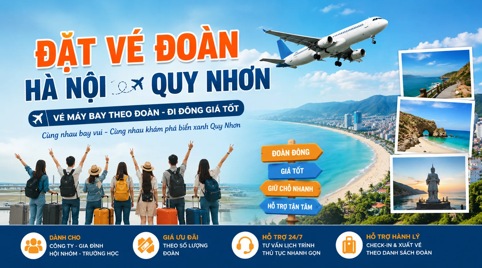 Đặt vé đoàn Hà Nội Quy Nhơn