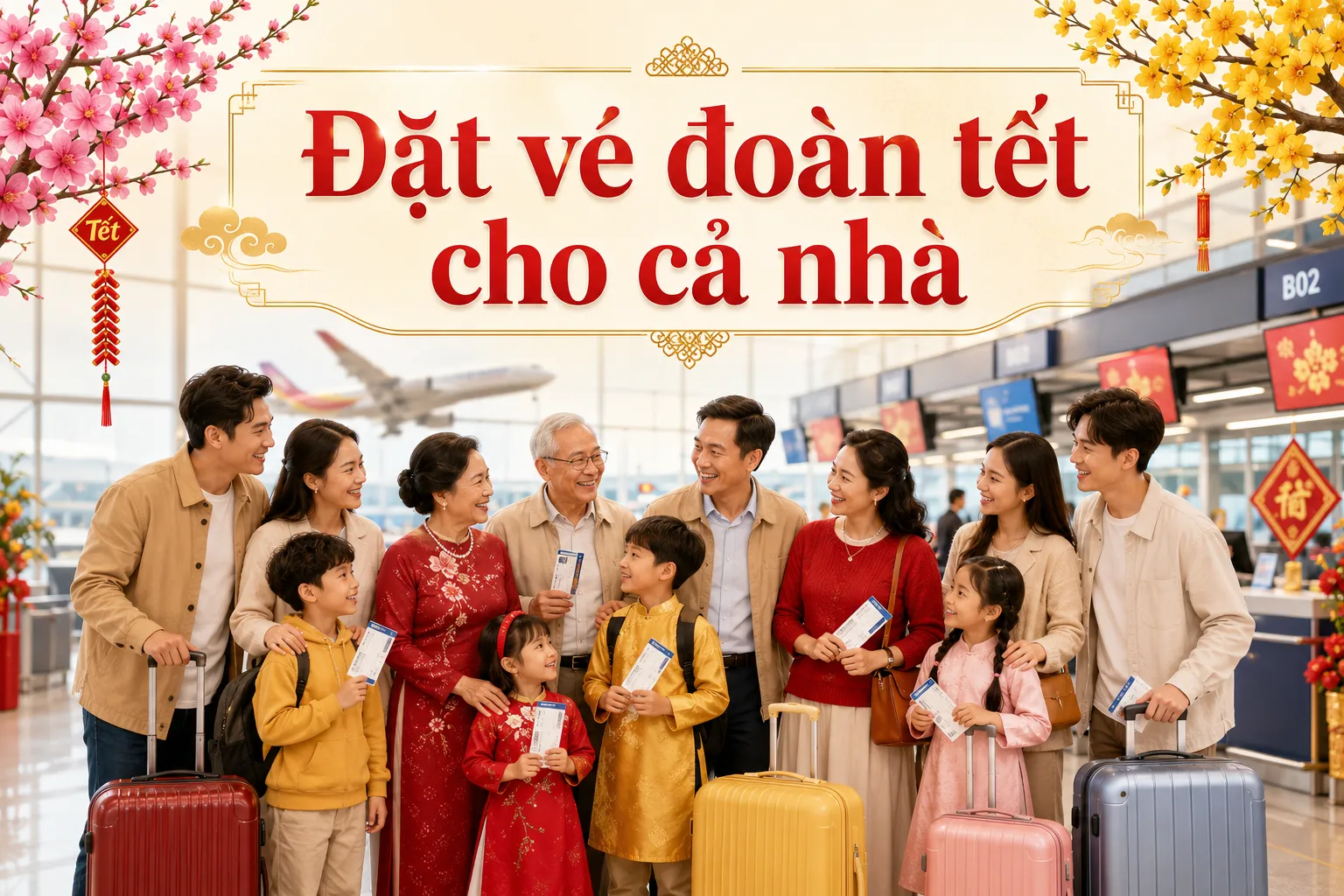 Đặt vé đoàn Tết cho cả nhà giá rẻ