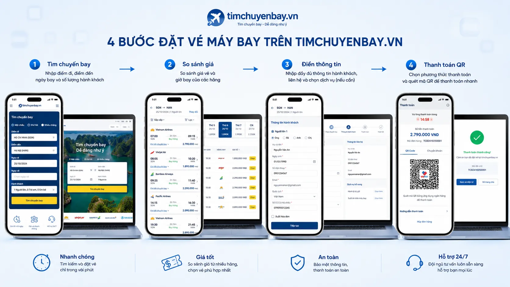 4 bước đặt vé máy bay 26 Tết 2027 nhanh chóng trên timchuyenbay.vn