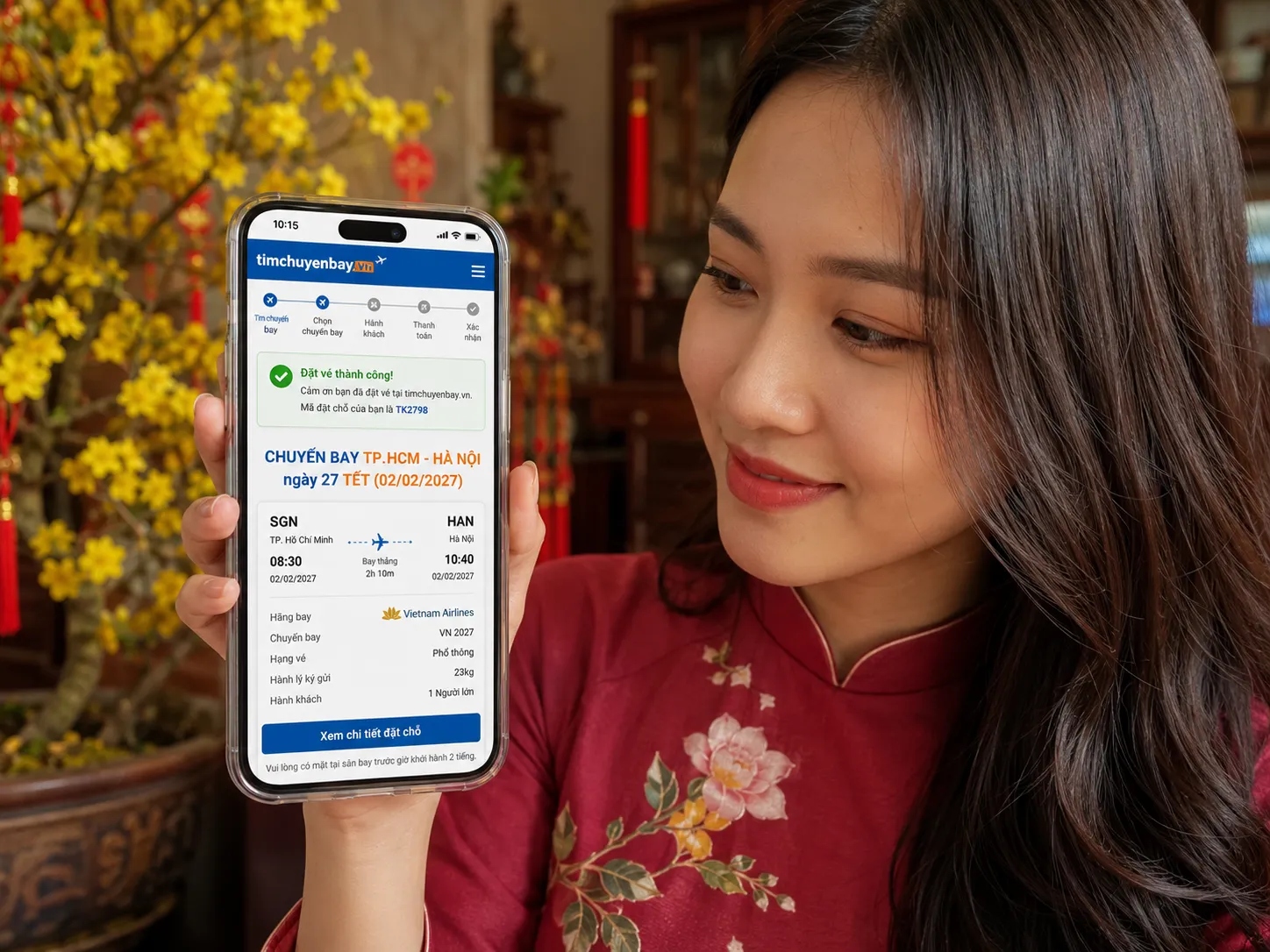 Đặt vé Tết 2027 chuyến trở về sau một năm xa