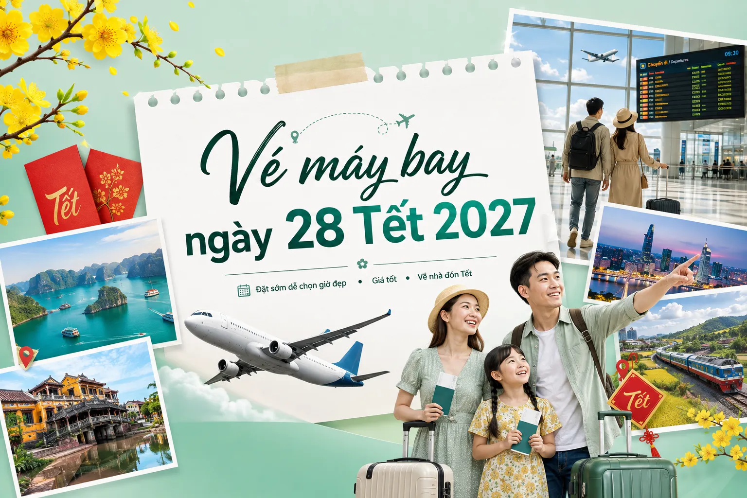 Vé máy bay ngày 28 Tết 2027, kịp chuyến về nhà đón Tết