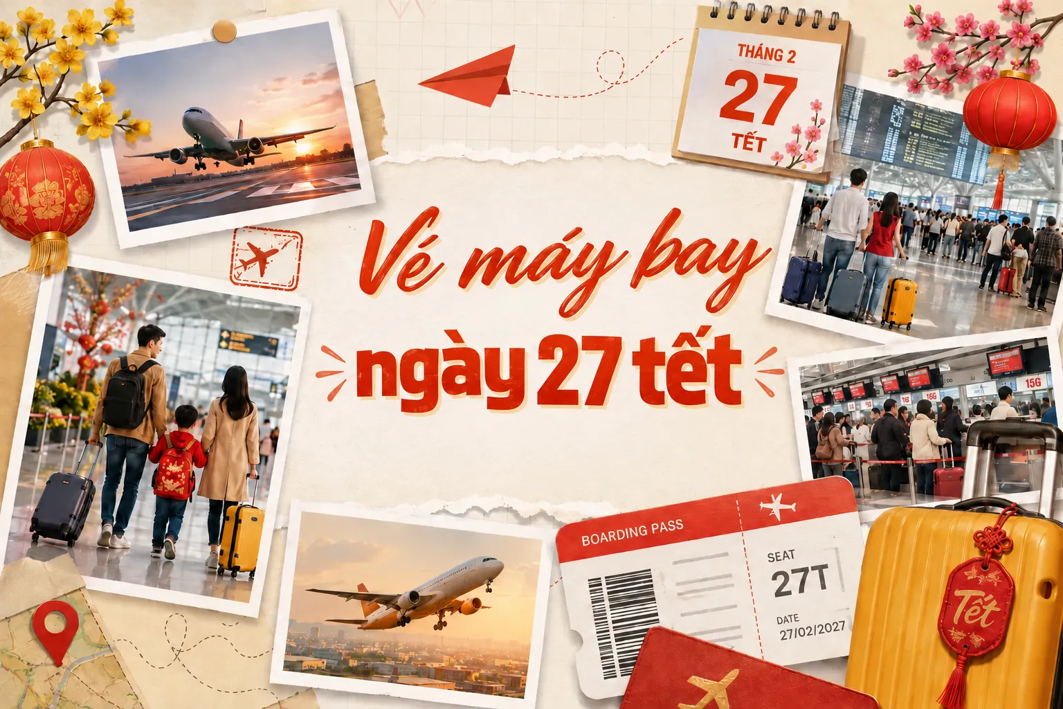 Vé máy bay ngày 27 Tết 2027 và cách chọn chuyến về quê vừa túi tiền