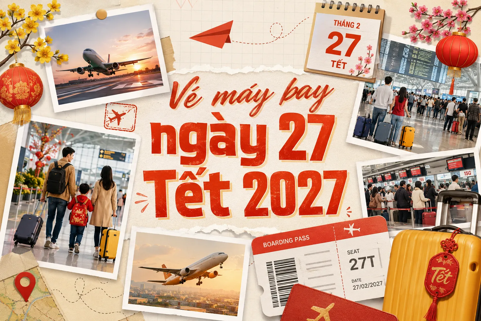 Vé máy bay ngày 27 Tết 2027 chuyến bay đưa ta về nhà