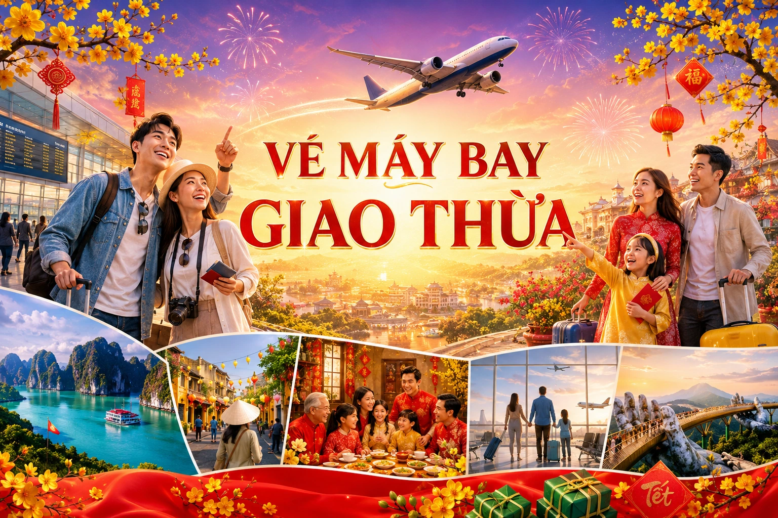 Vé máy bay giao thừa 2027 chọn chuyến du xuân